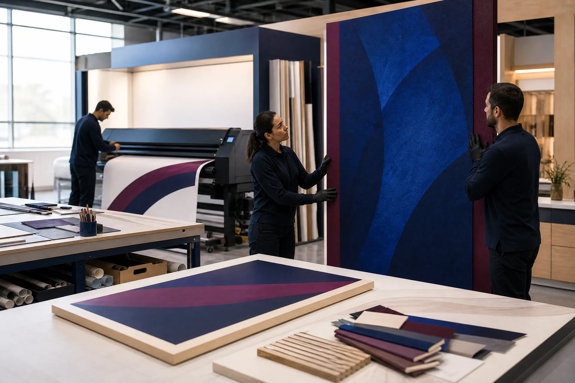 In-house exhibit graphic production and material quality control